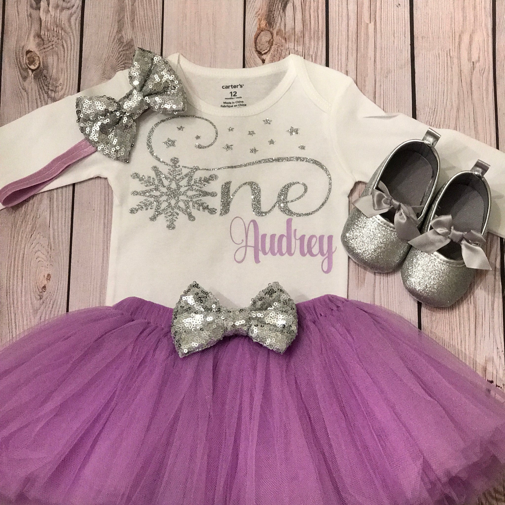 First birthday outfit winter onederland baby glitter shoes Princess Melih s Boutique